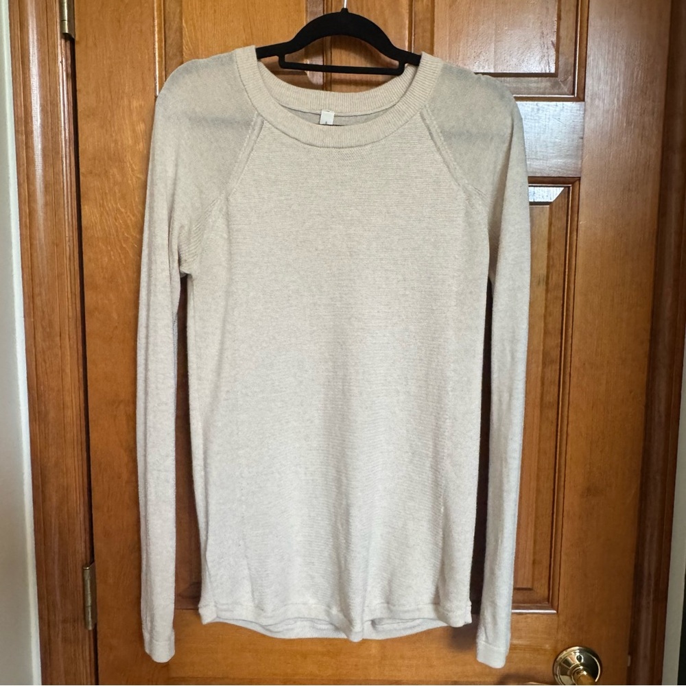 lululemon athletica Long-Sleeve Crewneck Sweater in Light Cream